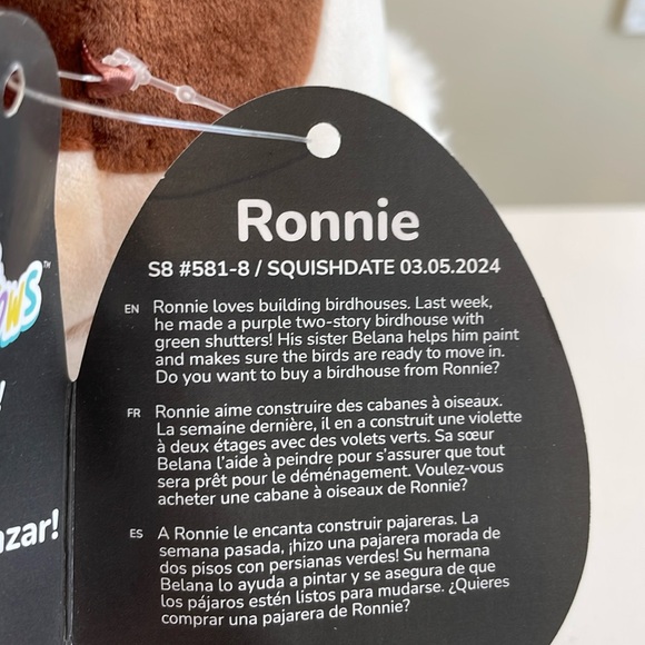 NWT 8” Ronnie the Cow in Puffer Jscket Winter Squishmallow - Select Series - Picture 6 of 6